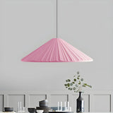 Modern Minimalist Ribbed Cone-Shaped Pendant Light Image - 25