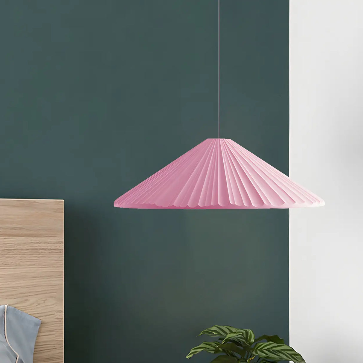 Modern Minimalist Ribbed Cone-Shaped Pendant Light Image - 26