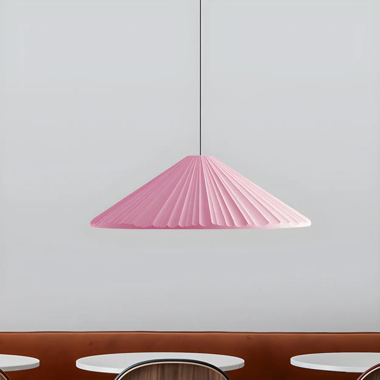 Modern Minimalist Ribbed Cone-Shaped Pendant Light Image - 27