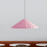 Modern Minimalist Ribbed Cone-Shaped Pendant Light Image - 27
