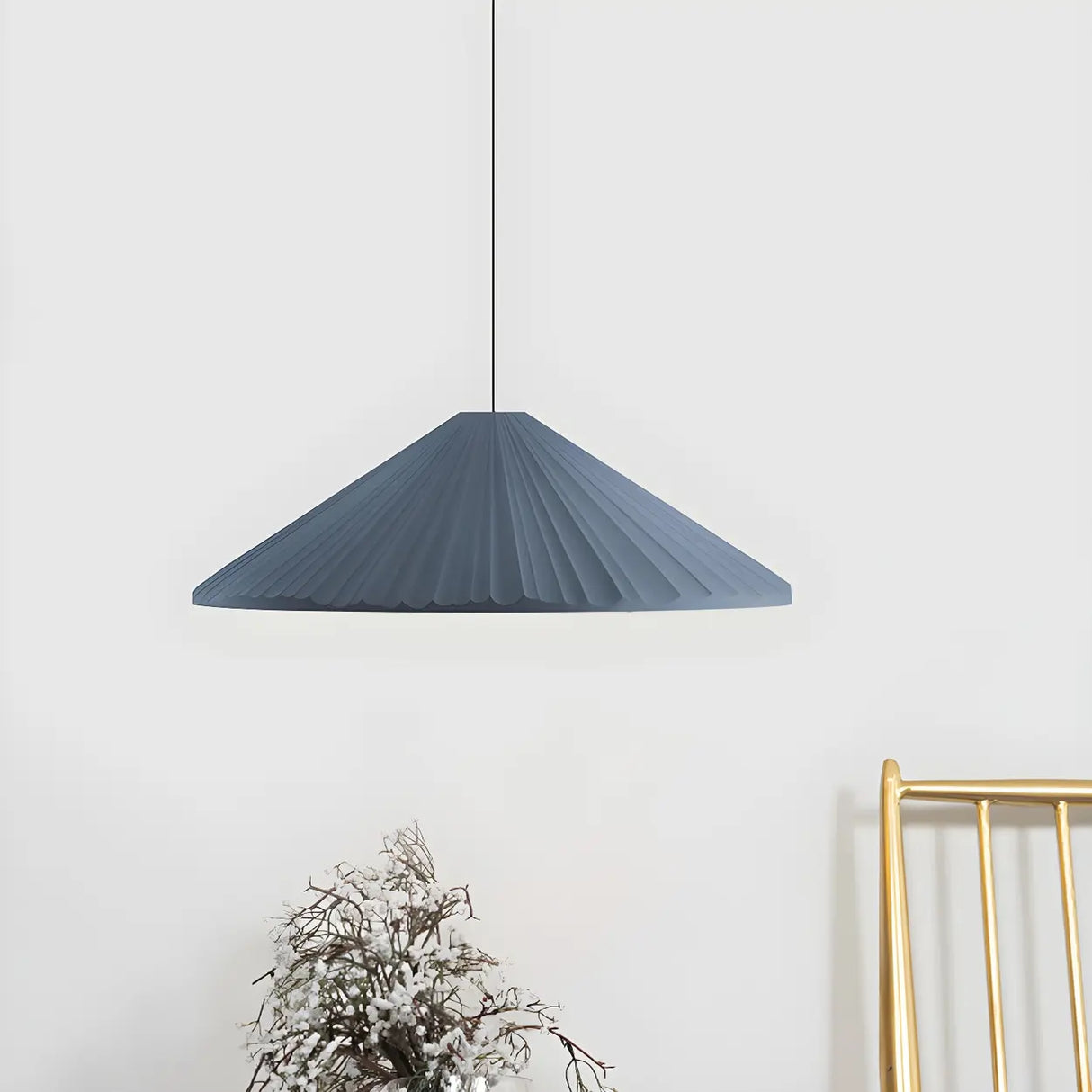 Modern Minimalist Ribbed Cone-Shaped Pendant Light Image - 30