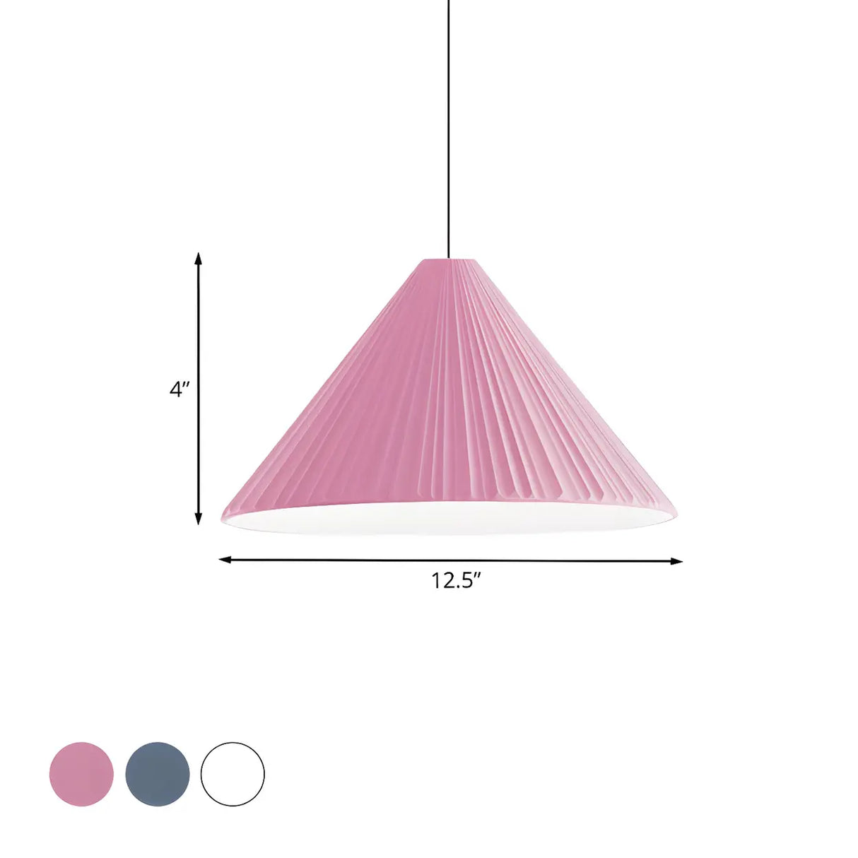 Modern Minimalist Ribbed Cone-Shaped Pendant Light Image - 38