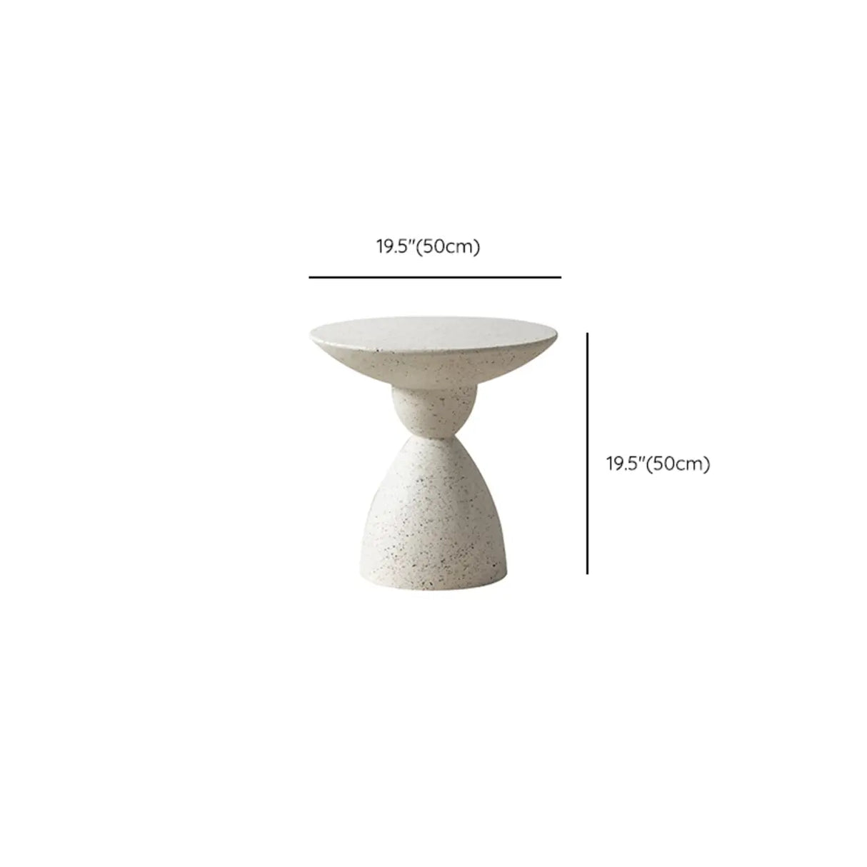 Modern Minimalist Sculpted Round White Pedestal Side Table 