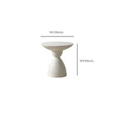 Modern Minimalist Sculpted Round White Pedestal Side Table #size