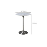 Modern Minimalist Small Round Stone Bistro Bar Table #size