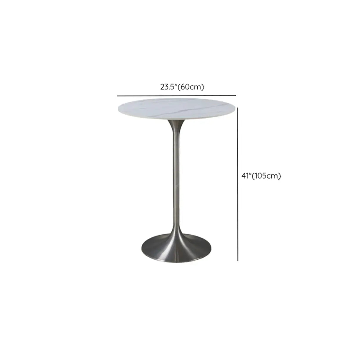 Modern Minimalist Small Round Stone Bistro Bar Table Image - 7