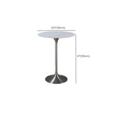Modern Minimalist Small Round Stone Bistro Bar Table Image - 7