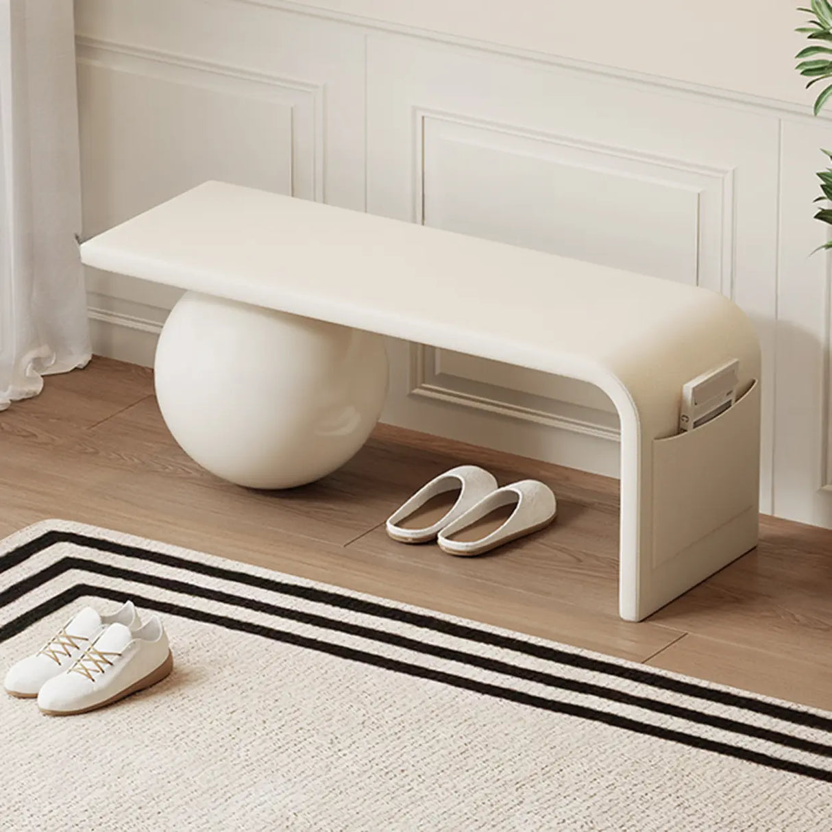 Modern Minimalist Sphere Leg Bench Set for Living Rooms Image - 4