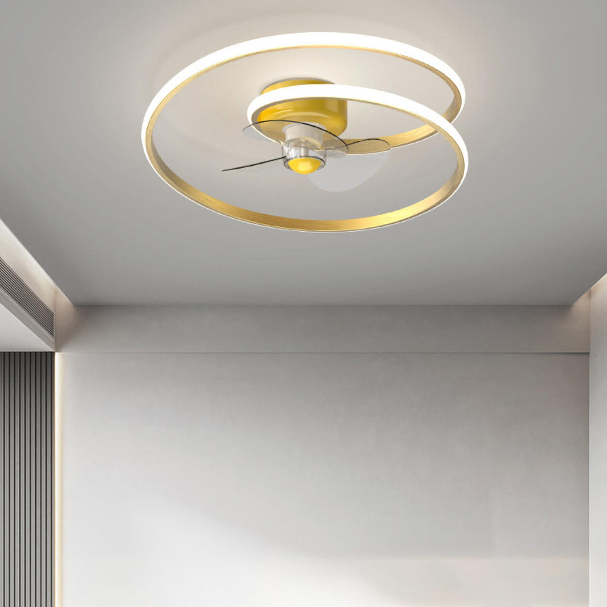 Modern Minimalist Spiral Round Ceiling Fan with Light Image - 3