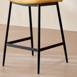 Modern Minimalist Upholstered Low Back Leather Saddle Bar Stool Image - 12