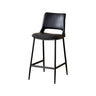 Modern Minimalist Upholstered Low Back Leather Saddle Bar Stool Image - 5