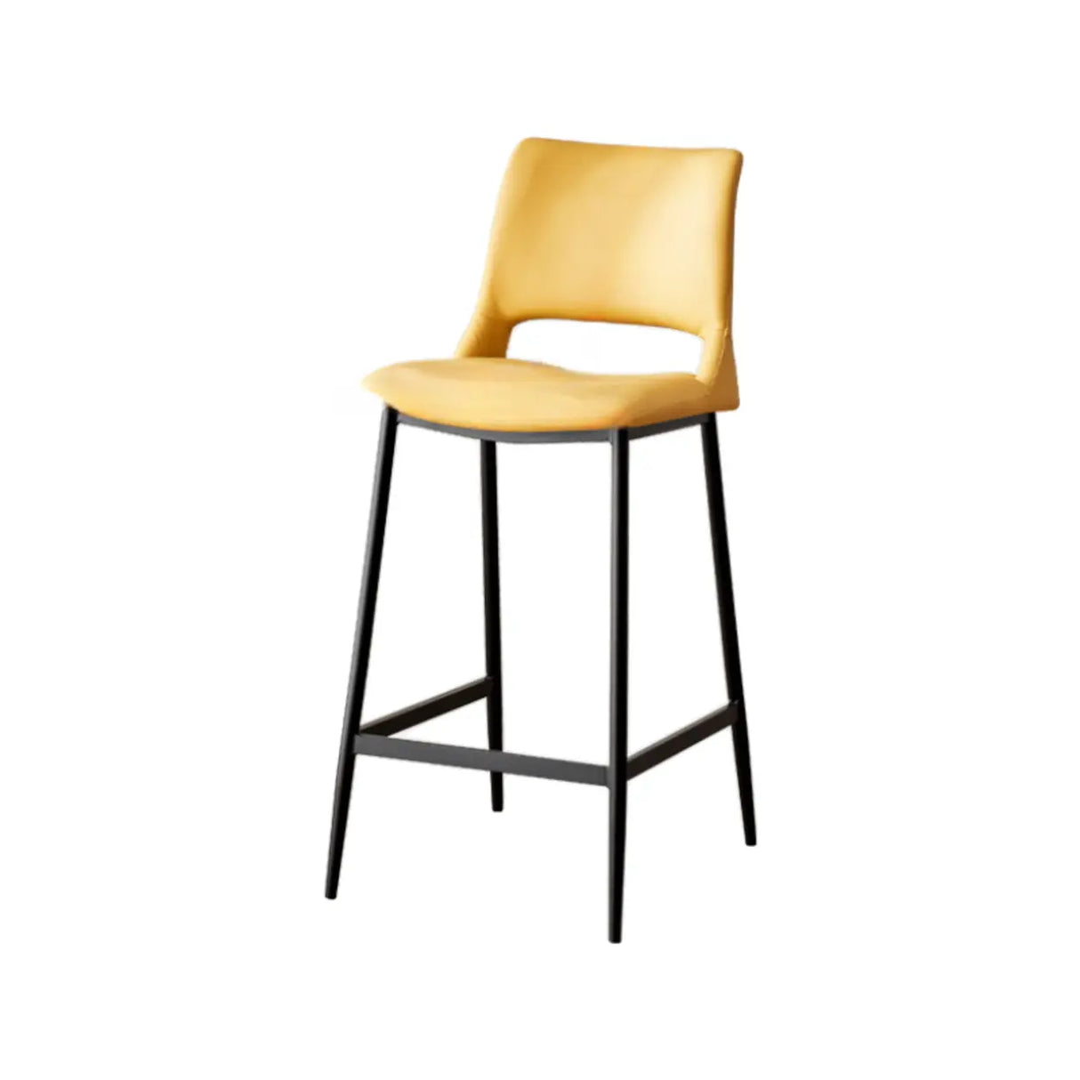 Modern Minimalist Upholstered Low Back Leather Saddle Bar Stool Image - 7