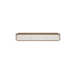 Modern Minimalist Walnut Top TV Stand with Storage Cabinets Image - 5