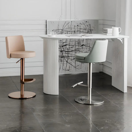 Modern Minimalist White Counter Height Bar Table Image - 2