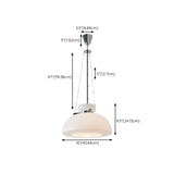 Modern Minimalist White Glass Dome Pendant Light Image - 11