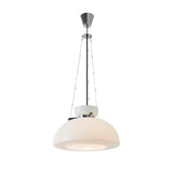 Modern Minimalist White Glass Dome Pendant Light Image - 5