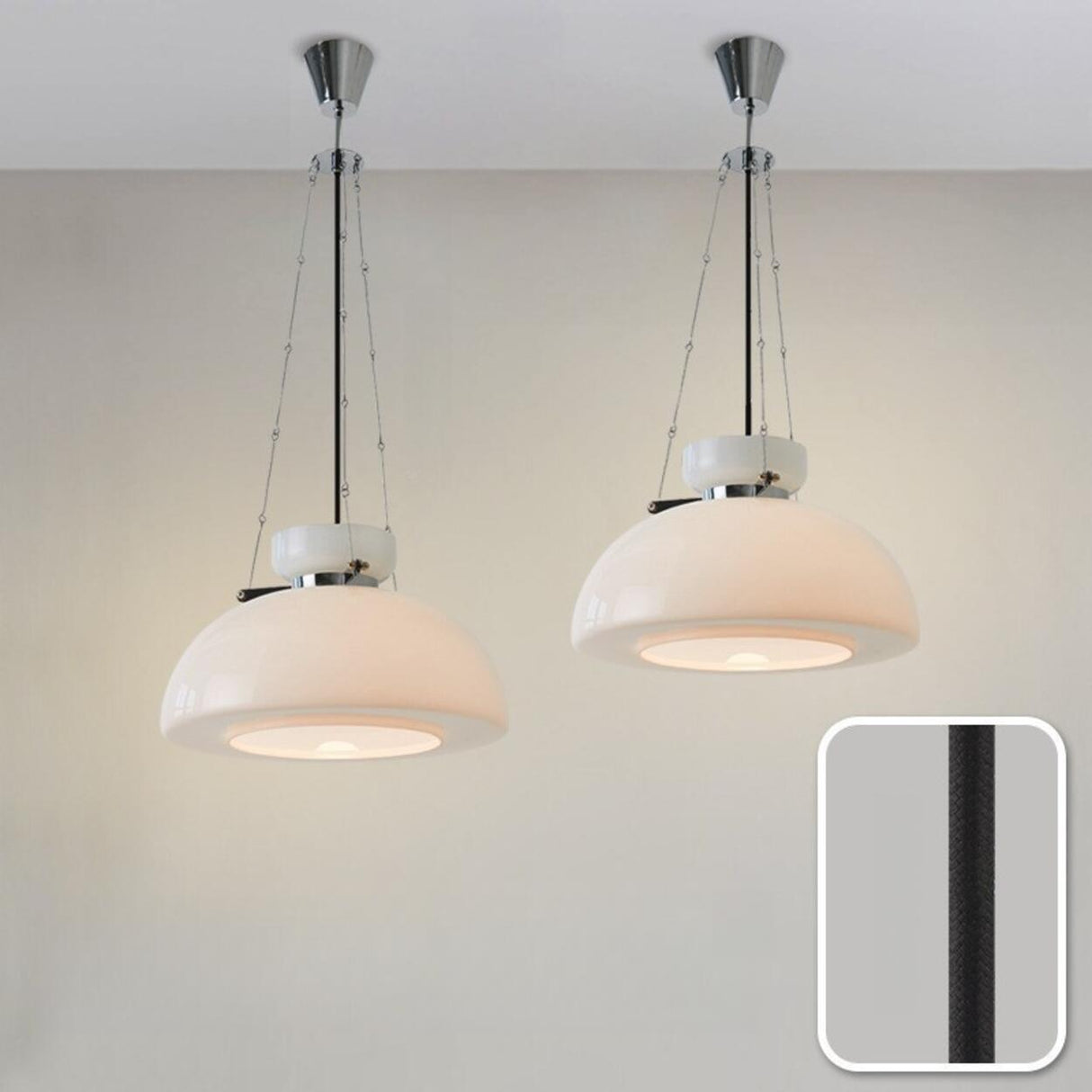 Modern Minimalist White Glass Dome Pendant Light Image - 6