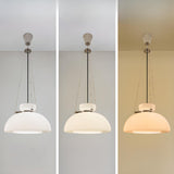 Modern Minimalist White Glass Dome Pendant Light Image - 7