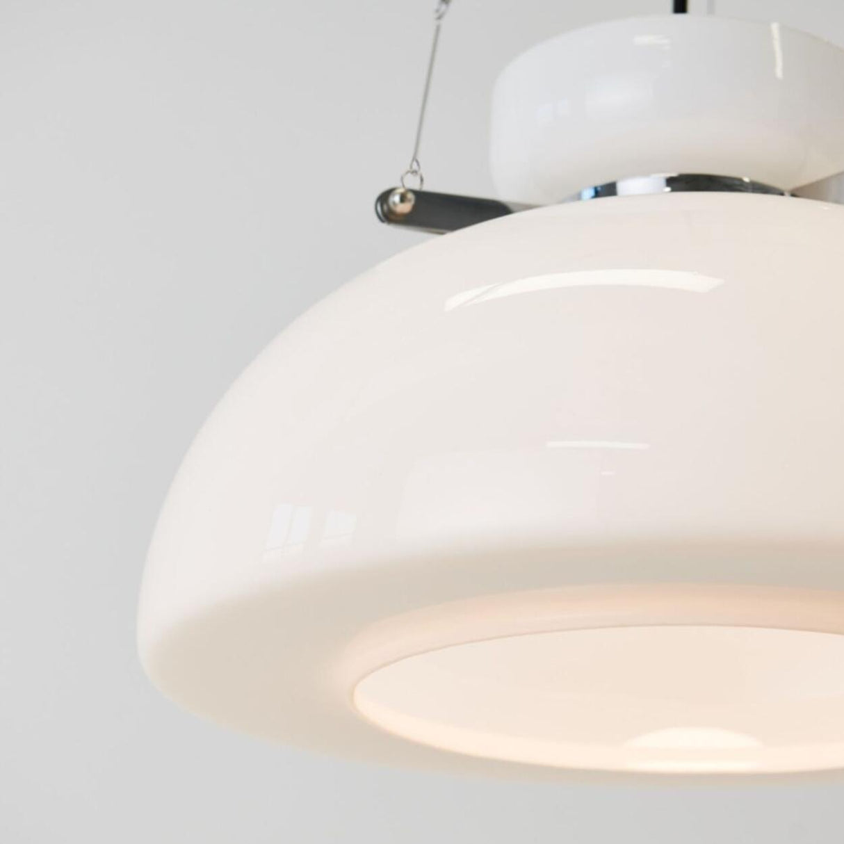 Modern Minimalist White Glass Dome Pendant Light Image - 9