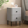 Modern Minimalist White Marble Top Nightstand with Drawers Image - 7