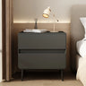 Modern Minimalist White Nightstand with Drawers and Legs Image - 16