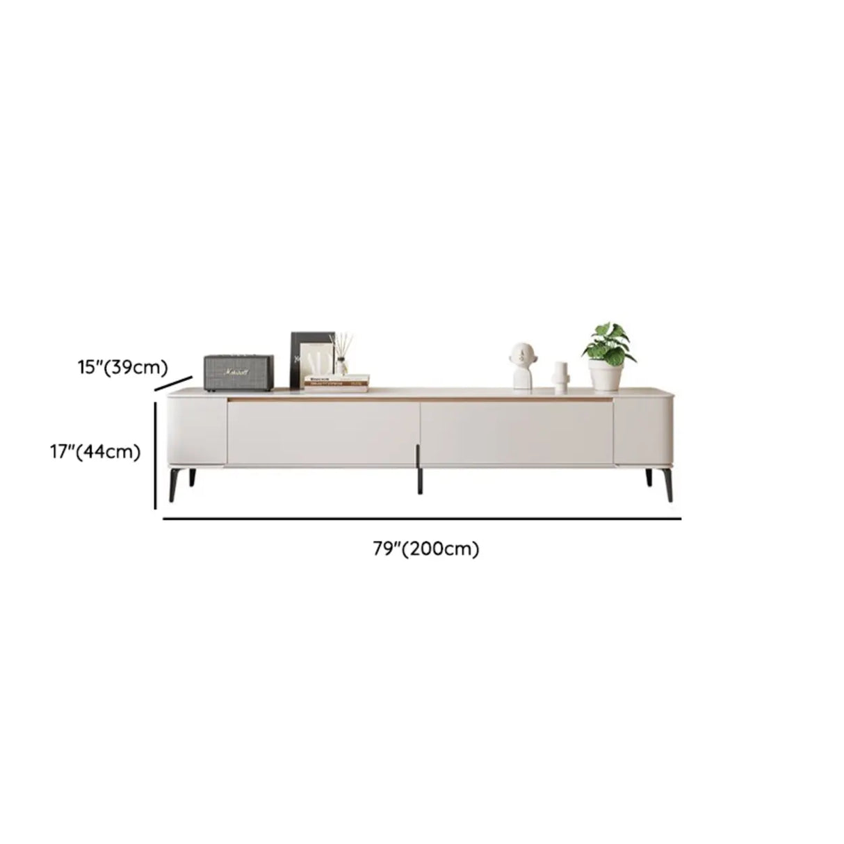 Modern Minimalist White TV Stand with Storage 