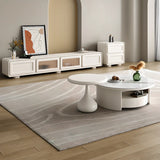 Modern Minimalist White TV Stand with Storage Cabinet Image - 2