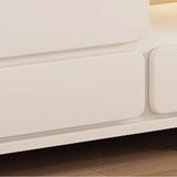Modern Minimalist White TV Stand with Storage Drawers Image - 6