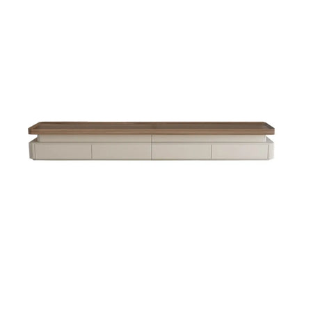 Modern Minimalist Wood TV Stand with Storage Image - 2