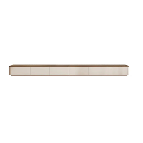 Modern Minimalist Wood TV Stand with Storage Drawers Image - 2