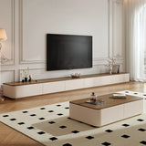 Modern Minimalist Wood TV Stand with Storage Drawers Image - 4