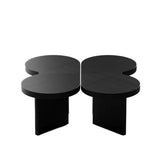 Modern Modular Black Clover Bunching Coffee Table Set of Two Image - 3