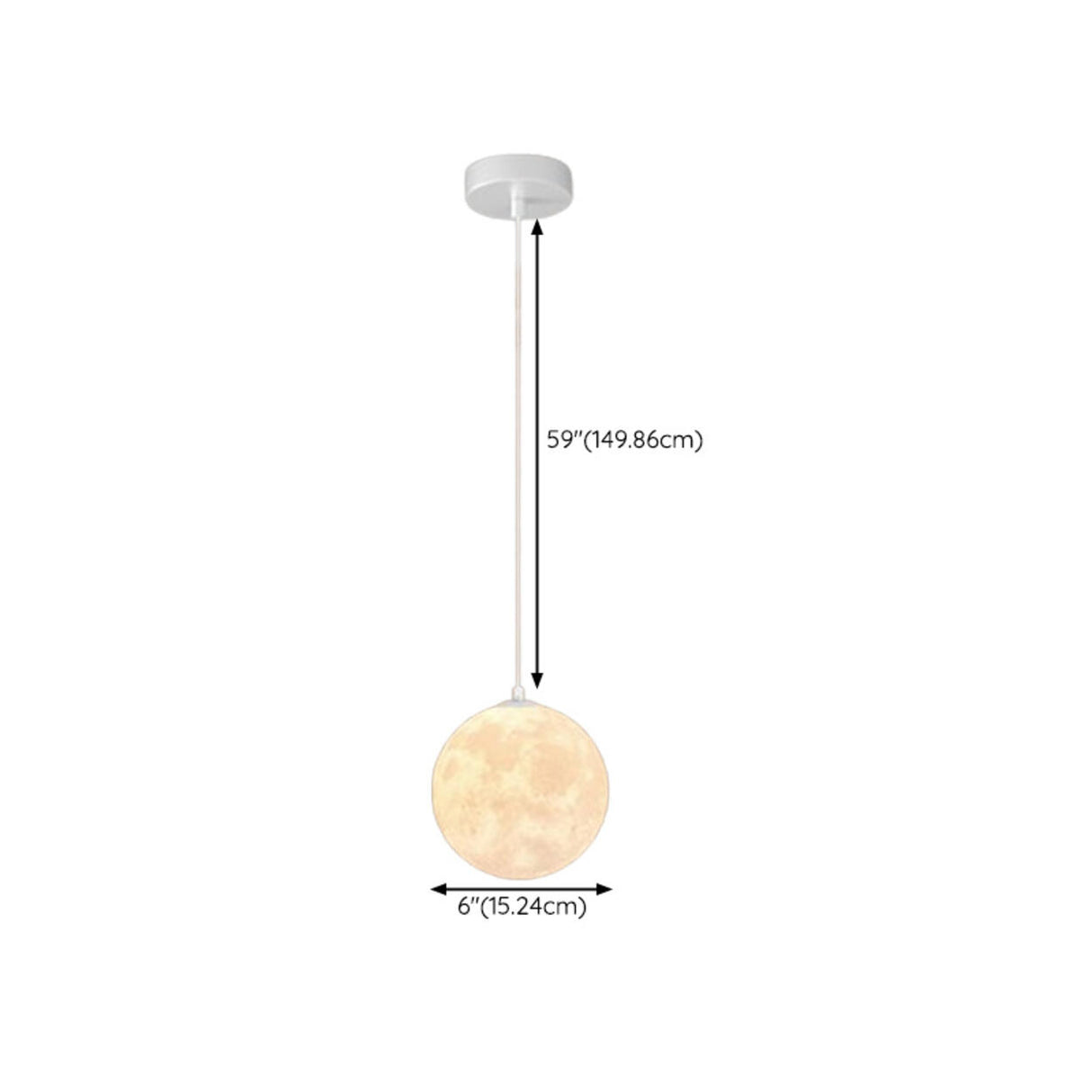 Modern Moon Globe Pendant Light Adjustable Cord Image - 20