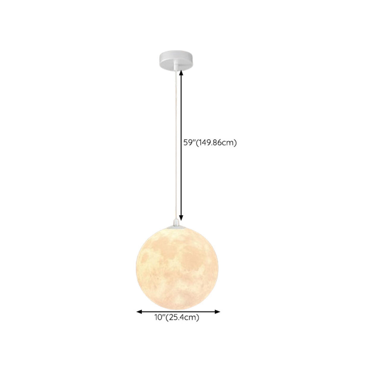 Modern Moon Globe Pendant Light Adjustable Cord Image - 22
