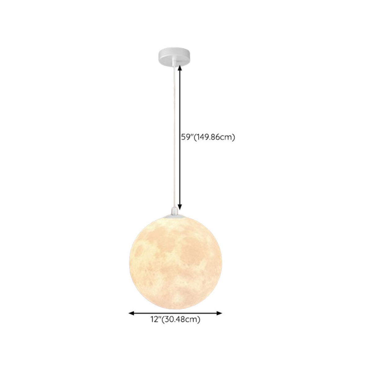 Modern Moon Globe Pendant Light Adjustable Cord Image - 23
