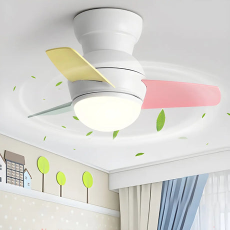 Colorful Kids Room 3-Blade LED Ceiling Fan with Light Image - 1