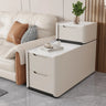 Modern Multi-Drawer White Marble Top Rectangular Side Table Image - 1