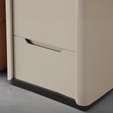 Modern Multi-Drawer White Marble Top Rectangular Side Table Image - 10