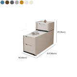 Modern Multi-Drawer White Marble Top Rectangular Side Table Image - 14