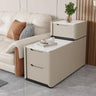Modern Multi-Drawer White Marble Top Rectangular Side Table Image - 2
