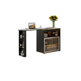 Modern Multi-Functional Bar Table with Storage Shelves Image - 6
