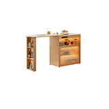 Modern Multi-Functional Bar Table with Storage Shelves Image - 7
