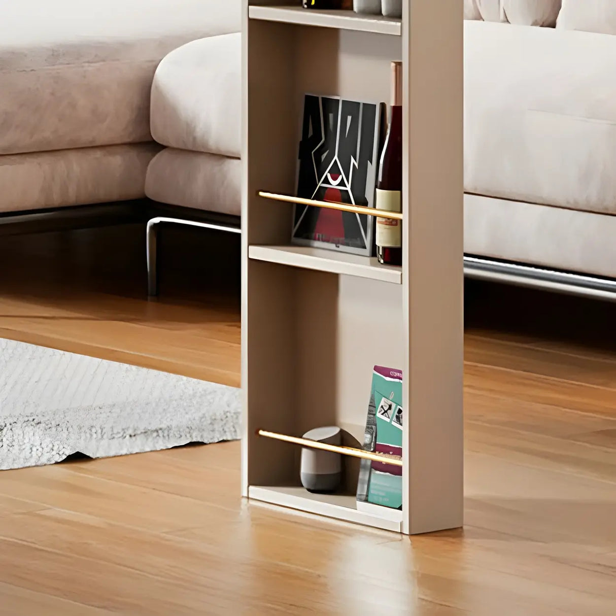 Modern Multi-Functional Bar Table with Storage Shelves Image - 8