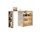Modern Multi-Functional Bar Table with Storage Shelves Image - 9