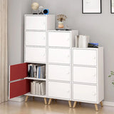 Modern Multi-Purpose Rectangular White Narrow Bookcase Image - 1