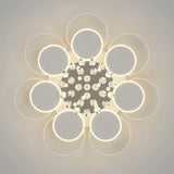 Modern Multi-Round Crystal Chain Semi-Flush Mount Light Image - 15