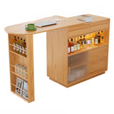 Modern Multifunctional Home Bar Table with Storage Shelves Image - 16