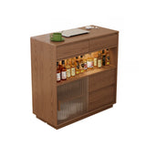 Modern Multifunctional Home Bar Table with Storage Shelves Image - 2