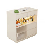Modern Multifunctional Home Bar Table with Storage Shelves Image - 21
