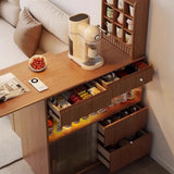 Modern Multifunctional Home Bar Table with Storage Shelves Image - 22